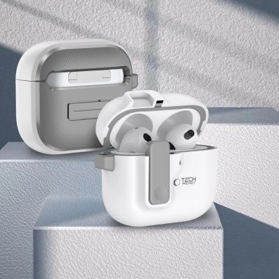 3. Etui Tech-Protect Slim Hook na AirPods 4 - białe