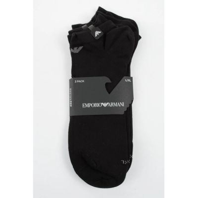 6. Emporio Armani skarpety stopki Calza bawełna czarne wygodne 3-Pack