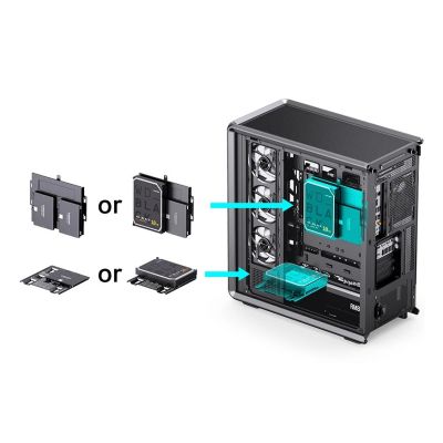 18. Jonsbo D401 PC-Gehäuse, Midi Tower, ATX, Tempered Glass - schwarz