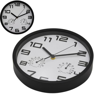6. ZEGAR ŚCIENNY 25CM Z TERMOMETREM BIAŁY