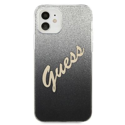 3. Etui Guess Glitter Gradient Script na iPhone 12 mini - czarne