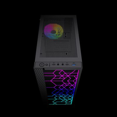 2. GEMBIRD OBUDOWA FORNAX 2500 MIDI-TOWER (1X USB 3.0, 2X USB 2.0, HD AUDIO, SZKLANY PANEL BOCZNY) CZARNA