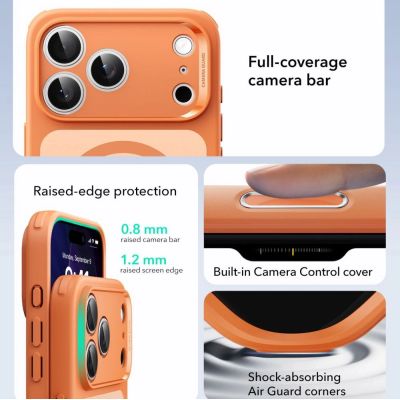 3. Etui ESR Classic Hybrid MagSafe na iPhone 17 Pro Max - przezroczysto-pomarańczowe