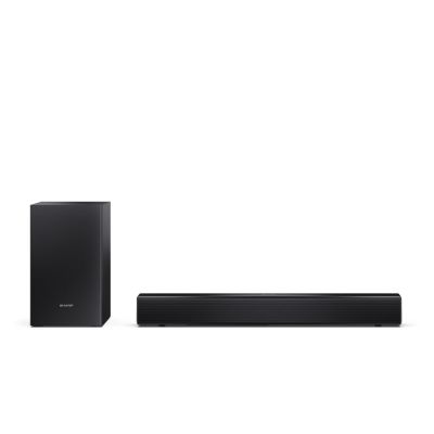 2. Kompaktowy soundbar Sharp 2.1 z bezprzewodowym subwooferem | Głośnik HT-SBW121 | 240 W | Łączność Bluetooth | Połączenie bezprzewodowe