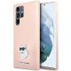 Etui Karl Lagerfeld Silicone Choupette Metal Pin na Samsung Galaxy S23 Ultra - różowe