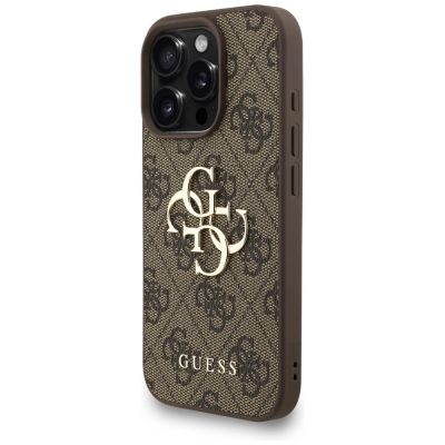 3. Etui Guess 4G Strap 4G Classic Logo na iPhone 16 Pro - brązowe