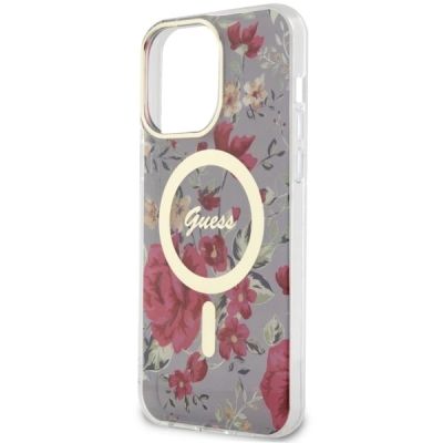 6. Etui Guess Flower MagSafe na iPhone 14 Pro Max - zielone