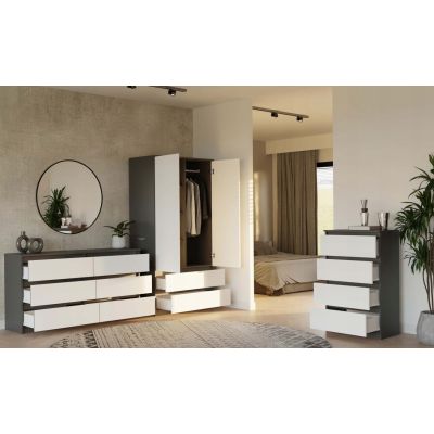 9. SZAFA MALWA SS-90 ANTRACYT / BIEL KOMPLET