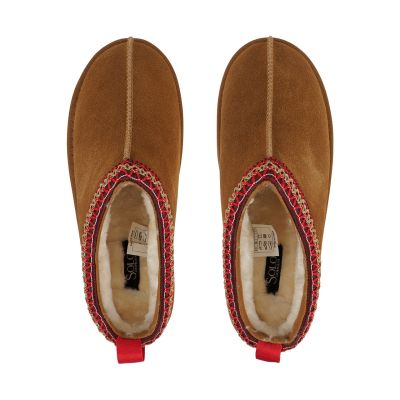 4. Buty damskie skórzane Solo Soprani Couture Sabot fur Hugh Platform jasny brąz SSW421P22 51