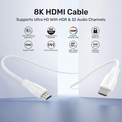 3. UNITEK KABEL HDMI 2.1 8K HDR BIAŁY 3M