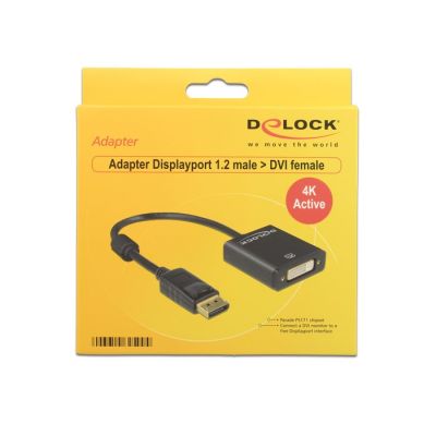 DeLOCK 62599 adapter kablowy 0,2 m DisplayPort DVI-I Czarny