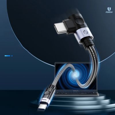4. Kabel USB-C - USB-C Orico C2CW kątowy PD 100 W 480 Mb/s 0.5 m - czarny