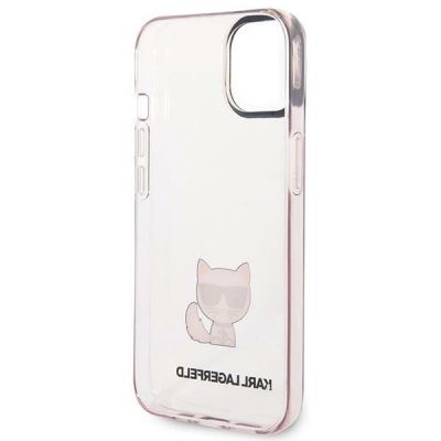 7. Etui Karl Lagerfeld Transparent Choupette Body na iPhone 14 Plus / 15 Plus 6,7" - różowe