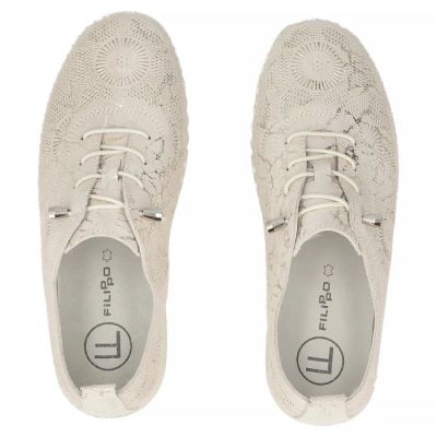 5. Skórzane półbuty na gumki beżowe Filippo DP7810