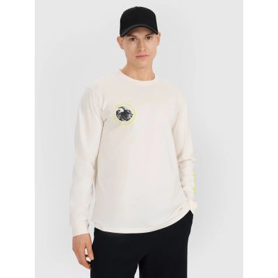 3. Longsleeve regular z nadrukiem męski 4F 4FWSS25TLONM392-11S