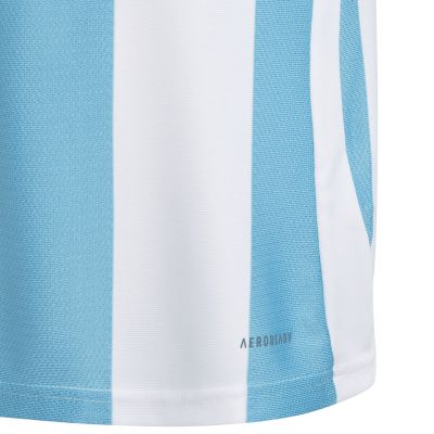 8. Koszulka dla dzieci adidas Striped 24 Jersey biało-błękitna IW2137