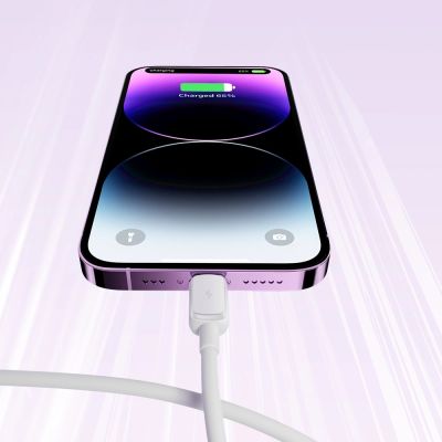 11. Kabel Joyroom Multi-Color Series A14 Lightning / USB-A 2.4A 1.2 m - biały