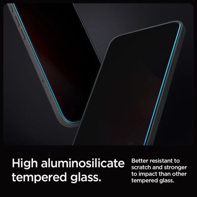 8. Szkło hartowane Spigen Glas.tR EZ Fit Privacy na iPhone 16 Pro / 17 / 17 Pro - 2 szt.