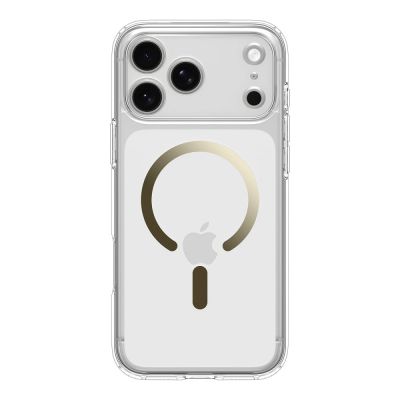9. Etui Spigen Ultra Hybrid MagSafe na iPhone 17 Pro Max - przezroczysto-złote