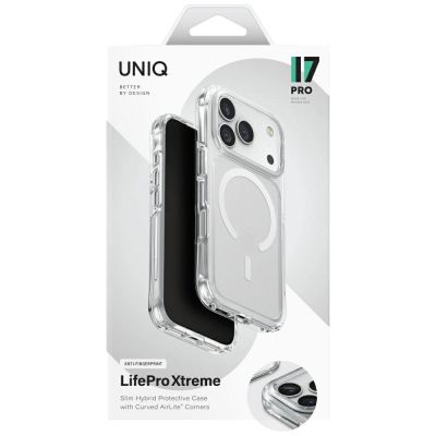 6. Etui UNIQ LifePro Xtreme Magclick Charging do iPhone 17 Pro - przezroczysty-brokat