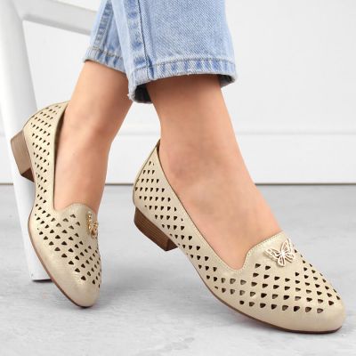 3. Półbuty ażurowe M.Daszyński W SAN35 złote