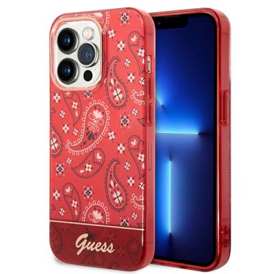 Etui Guess Bandana Paisley na iPhone 14 Pro Max - czerwone