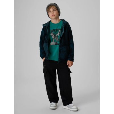 4. T-shirt regular z nadrukiem chłopięcy 4F 4FJKAW26TTSHM4455-46S