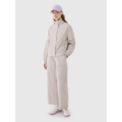 5. Spodnie damskie casual z szerokimi nogawkami 4F 4FWSS25TTROF1012-83S