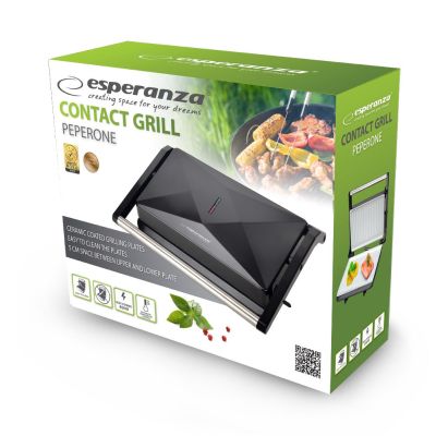 2. ESPERANZA ESPERANZA GRILL KONTAKTOWY PEPERONE 850W CZARNY EKG013