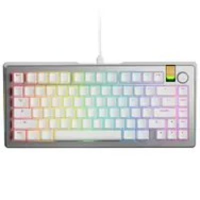 8. Klawiatura gamingowa Glorious GMMK 3 Pro HE 75% Custom Gaming-Tastatur - Pre-Built, Fox HE Switches, Silber