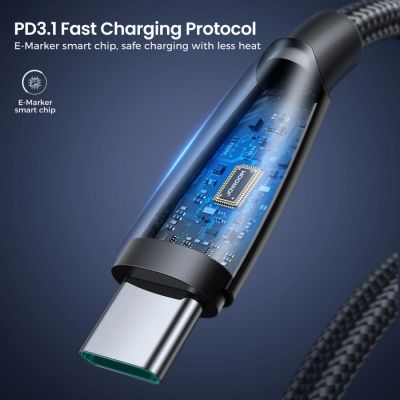 7. Kabel Joyroom Pioneer Series SA31-CC5 USB-C / USB-C 240W 1.2m - czarny