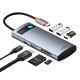 6. Hub USB-C Baseus Metal Gleam 7w1 HDMI 4K 60Hz / 3x USB 3.0 / USB-C PD / SD / microSD – szary