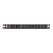 LANBERG LISTWA ZASILAJĄCA RACK 19" PDU PDU-02I1908I-0200-C20-BK (1U, 16A, 2X C19, 8X IEC C13, 2M, WTYK C20)
