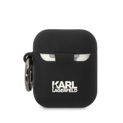 2. Etui Karl Lagerfeld Silicone Choupette Head 3D na AirPods 1/2 - czarne