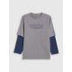 7. Longsleeve loose z nadrukiem chłopięcy 4F 4FJRSS26TLONM631-24S