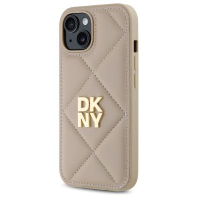 2. Etui DKNY Quilted Stack Logo na iPhone 15 - beżowe