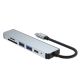 5. HUB Tech-Protect V4 6w1 USB-C - USB-A 3.0 / USB-A 2.0 / USB-C / HDMI / czytnik kart micro SD / TF / SD - szary