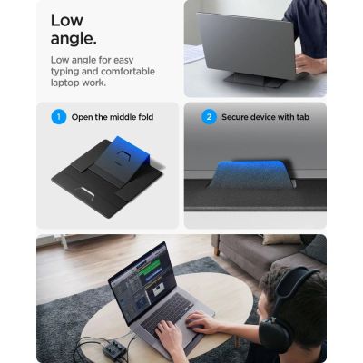 12. Podstawka pod laptopa Spigen SlimFold LD201-S8 pod laptop - szara
