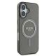 4. Etui Guess IML Glitter Circle MagSafe na iPhone 16 - czarne