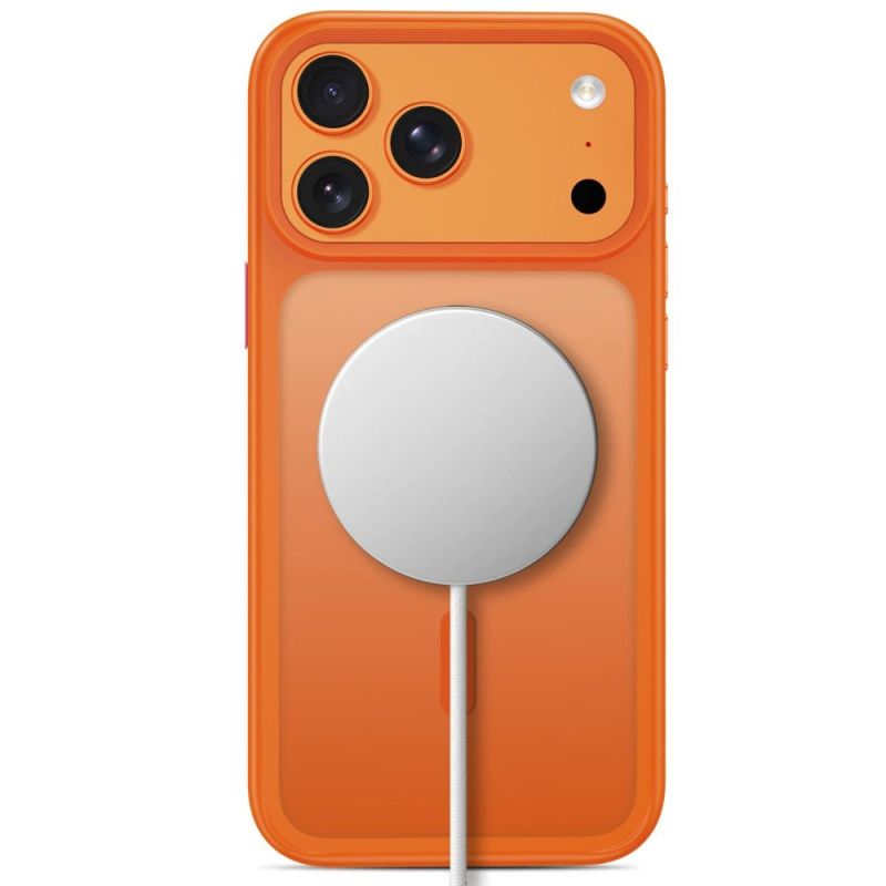 4. Etui Tech-Protect Magmat Magsafe CC na iPhone 18 Pro / 17 Pro - pomarańczowe matowe