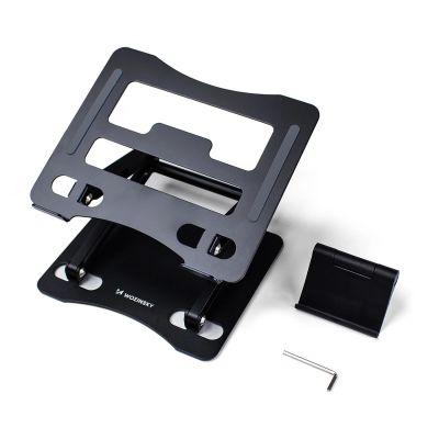 4. Podstawka pod laptopa, tablet Wozinsky WRS-CPY75DSB aluminiowa + Gratis! podstawka do smartfona - czarna