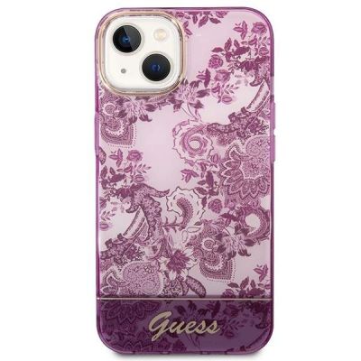 3. Etui Guess Porcelain Collection na iPhone 14 Plus - fuksjowe
