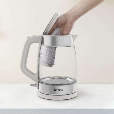 6. Tefal Glass Kettle KI605B30 czajnik elektryczny 1,7 l 2200 W Szary, Srebrny, Przezroczysty