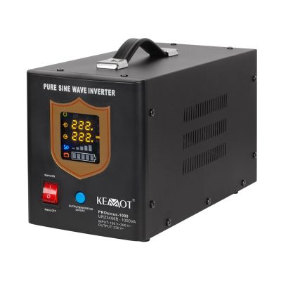 4. Zasilacz awaryjny KEMOT PROsinus-1000  przetwornica z czystym przebiegiem sinusoidalnym i funkcją ładowania  12V 230V 1000VA/700W - kolor czarny