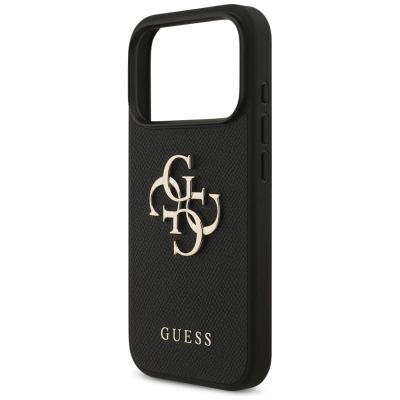 6. Etui Guess Grained Big 4G & Classic Logo na iPhone 17 Pro - czarne