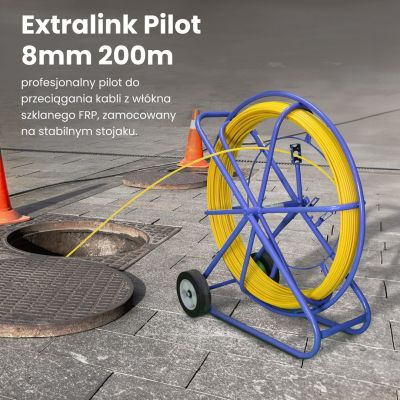 3. Extralink Pilot do przeciągania kabli Pilot 8mm 200m włókno szklane FRP, śr. 8mm, dł. 200m, żółty