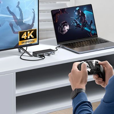 4. Stacja dokująca Orico OM28PR-G2 USB-C z kieszenią na dysk M.2 + 1 x USB-A 3.2 + 1x USB-C 3.2 + 2x USB-A 2.0 + 1x HDMI + 1x Ethernet - czarna