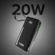 4. Powerbank SBS 10000 mAh 20W z wbudowanym kablem USB-C i wyświetlaczem cyfrowym - czarny