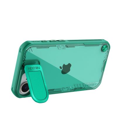 5. Etui Nillkin Iceblade Prop z osłoną obiektywu i podstawką na iPhone 16e / 17e - zielone