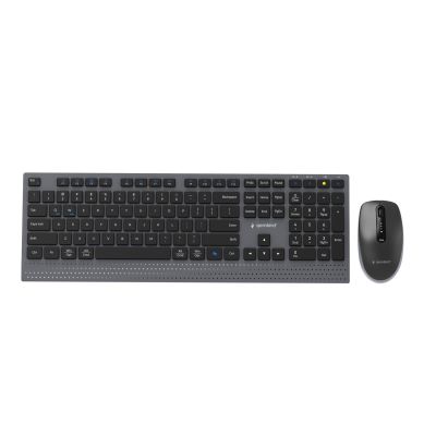GEMBIRD BEZPRZEWODOWY ZESTAW KLAWIATURY + MYSZ DUAL MODE, 2.4 GHZ + BT, SLIM, UKŁAD US, KOLOR CZARNY